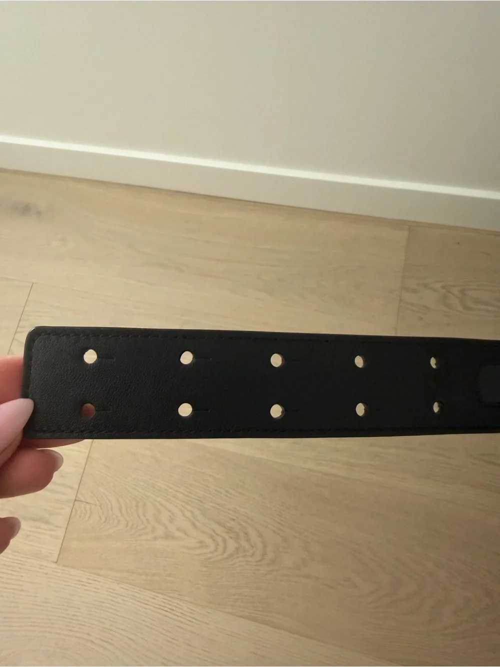 Moschino Black Belt with Gold MOSCHINO Lettering